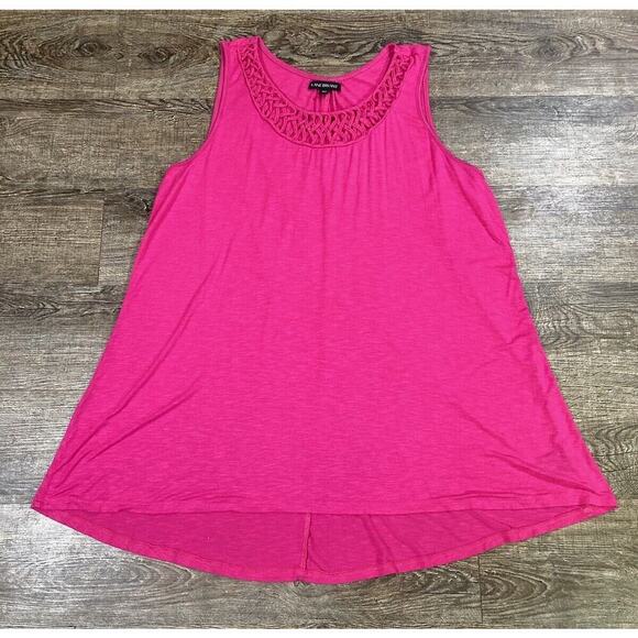 Lane Bryant Women’s Barbie Pink Hi Low Tank Top Blouse Size 14/16 - Picture 1 of 7